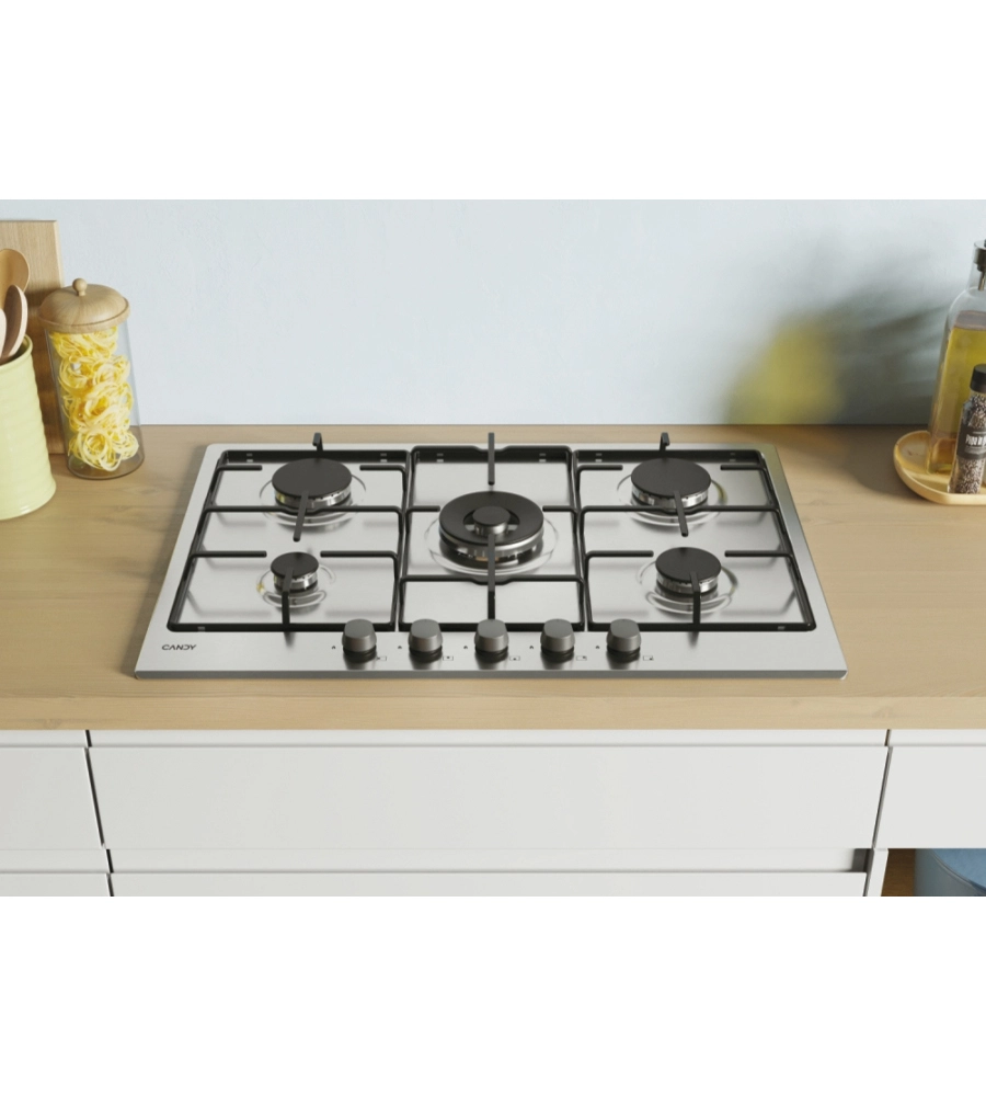 PIANO A GAS DA INCASSO CANDY 5 FUOCHI 75 CM - COD. CHW74WX