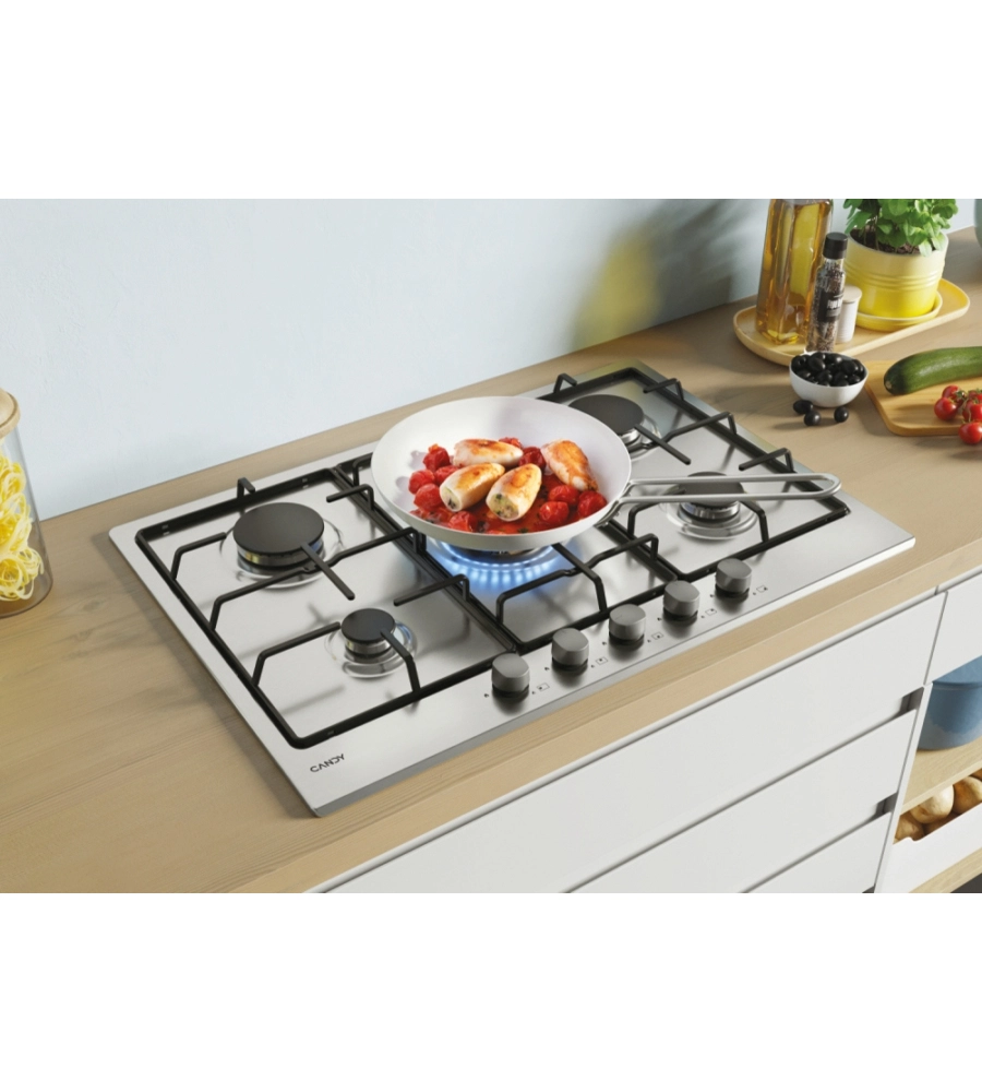 PIANO A GAS DA INCASSO CANDY 5 FUOCHI 75 CM - COD. CHW74WX