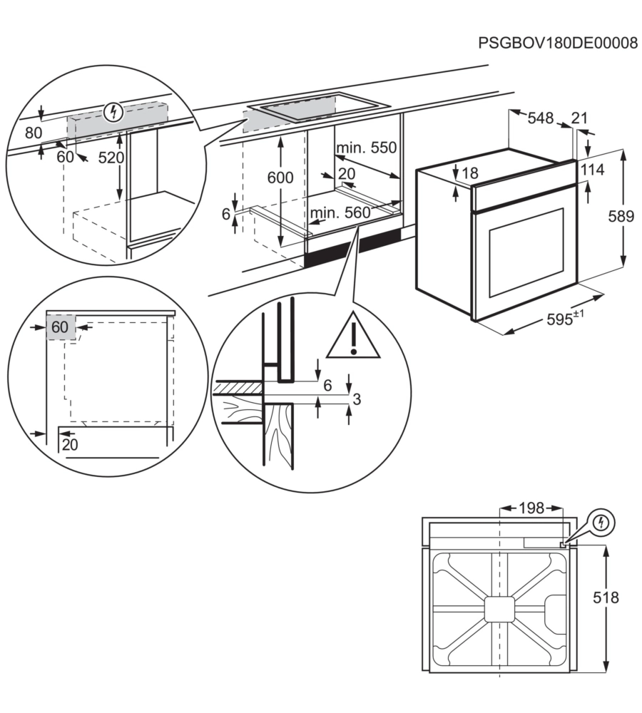 FORNO MULTIFUNZIONE DA INCASSO ELECTROLUX "SERIE 300" 2790 W - COD. EOH2H044K