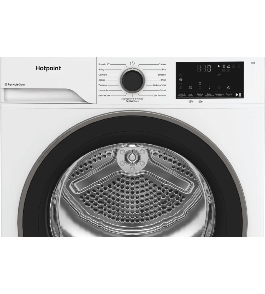 ASCIUGATRICE A LIBERA INSTALLAZIONE HOTPOINT "DELICA" A POMPA DI CALORE CARICO 9 KG - COD. HPT 93D BS IT