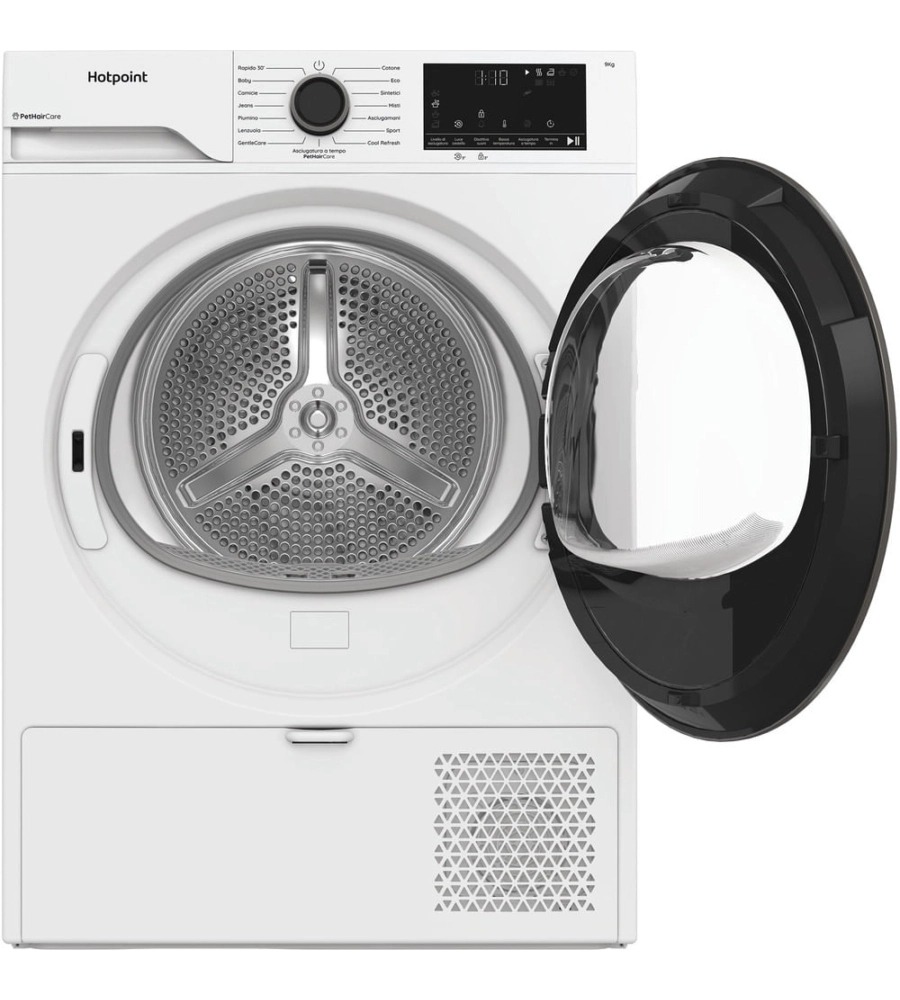 ASCIUGATRICE A LIBERA INSTALLAZIONE HOTPOINT "DELICA" A POMPA DI CALORE CARICO 9 KG - COD. HPT 93D BS IT
