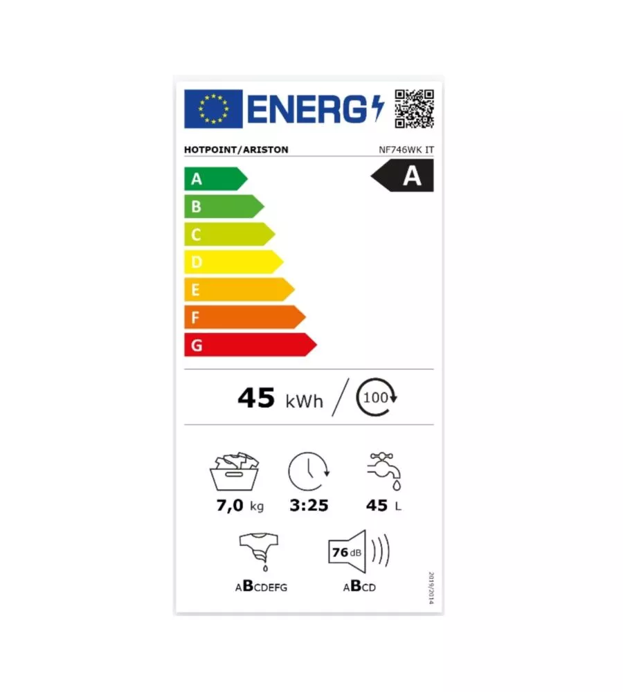 LAVATRICE A LIBERA INSTALLAZIONE HOTPOINT "NF746WK" CARICO 7 KG CLASSE ENERGETICA A