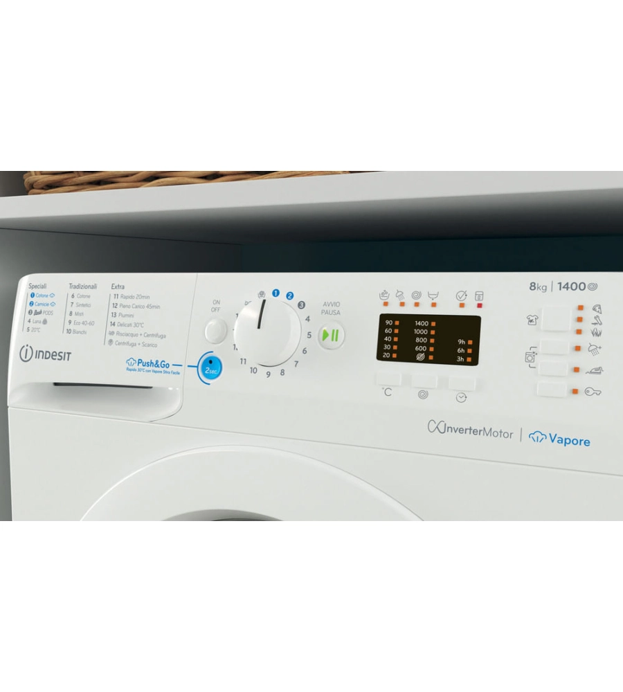 LAVATRICE A LIBERA INSTALLAZIONE INDESIT CARICO 8 KG - COD. BWA 81496X WV IT