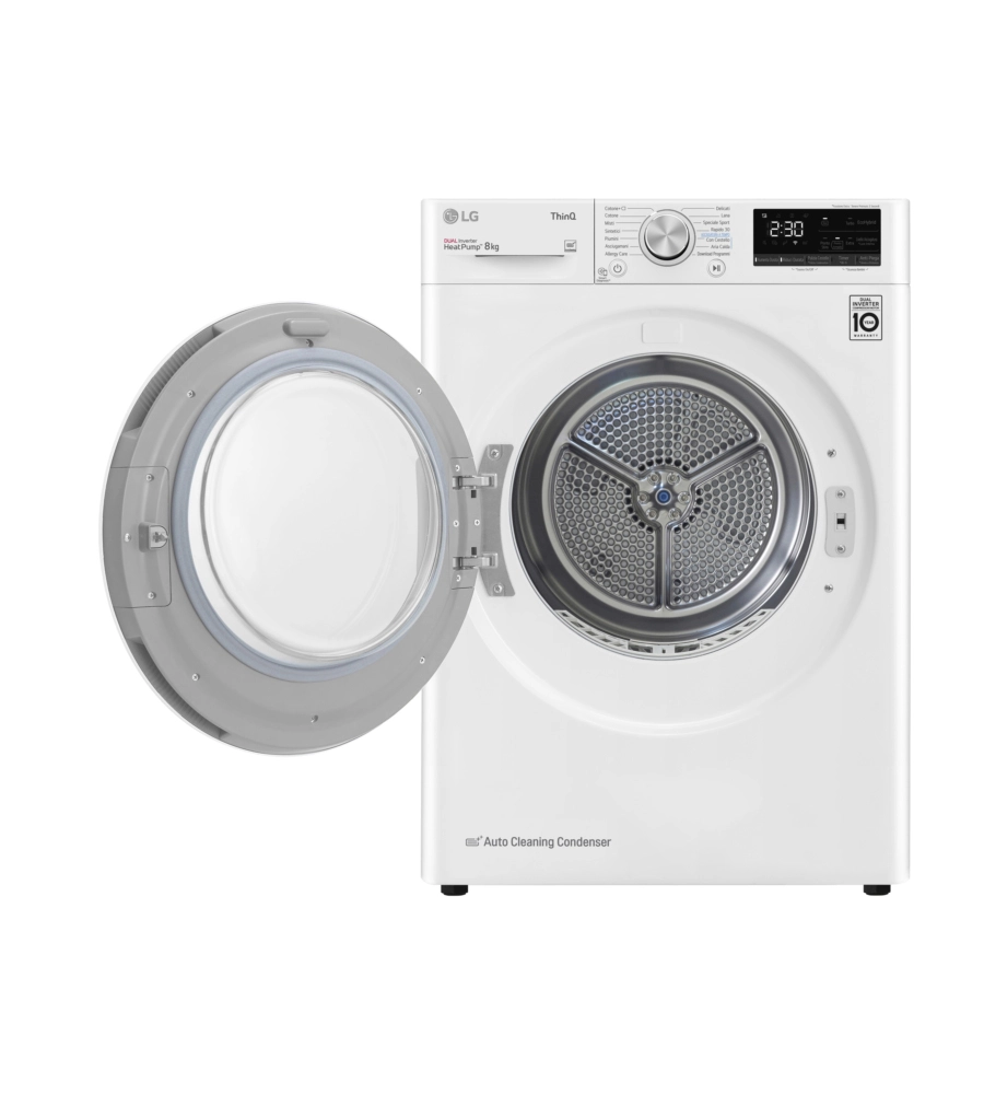 ASCIUGATRICE A LIBERA INSTALLAZIONE LG A POMPA DI CALORE CARICO 8 KG CON WI-FI - COD. RH80V9AVHN