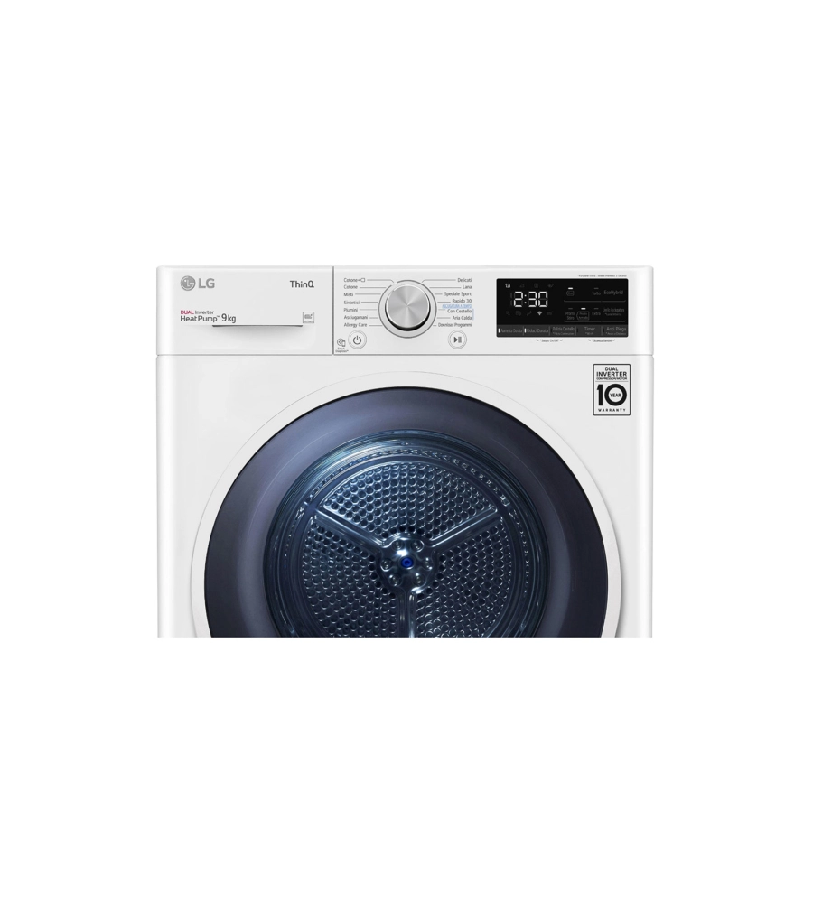 ASCIUGATRICE A LIBERA INSTALLAZIONE LG A POMPA DI CALORE CARICO 9 KG CON WI-FI - COD. RH90V9AVHN