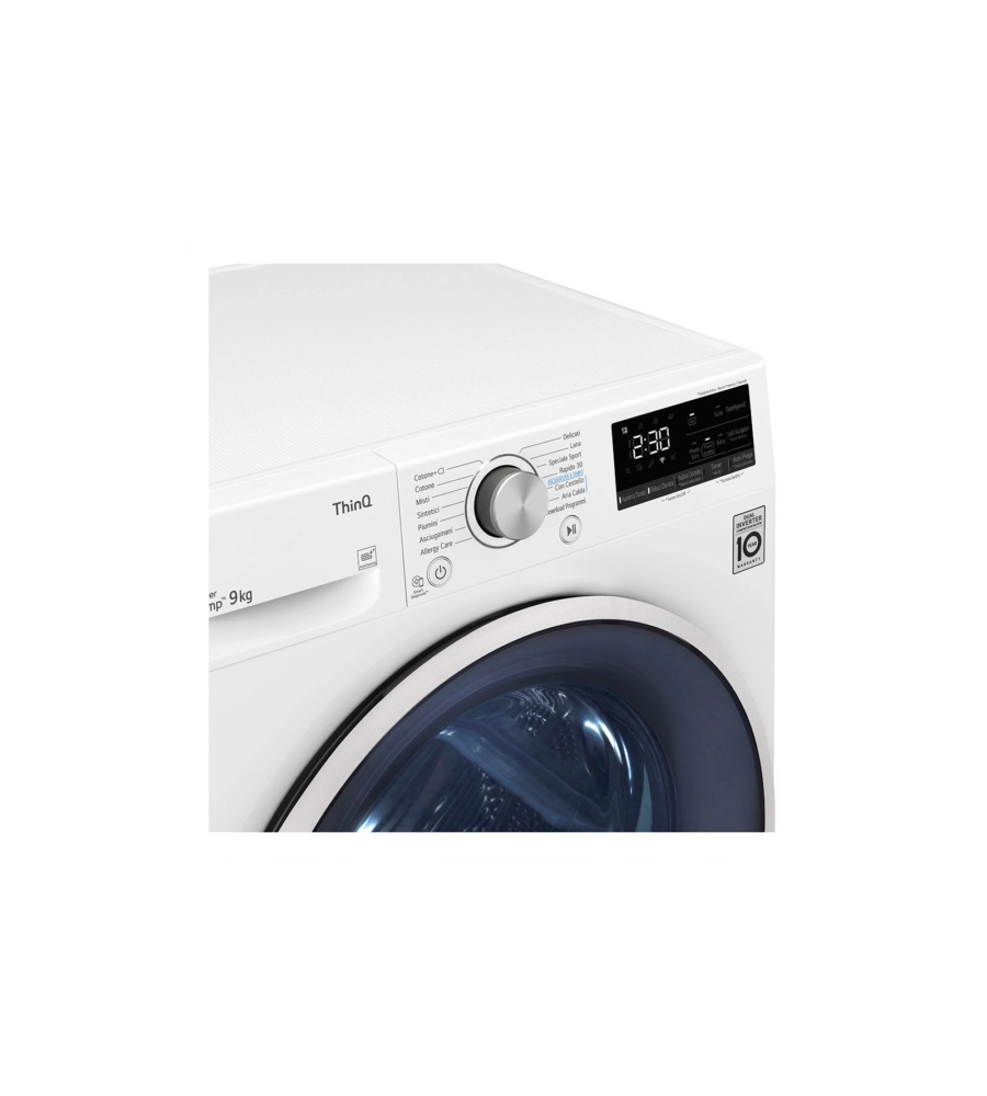 ASCIUGATRICE A LIBERA INSTALLAZIONE LG A POMPA DI CALORE CARICO 9 KG CON WI-FI - COD. RH90V9AVHN