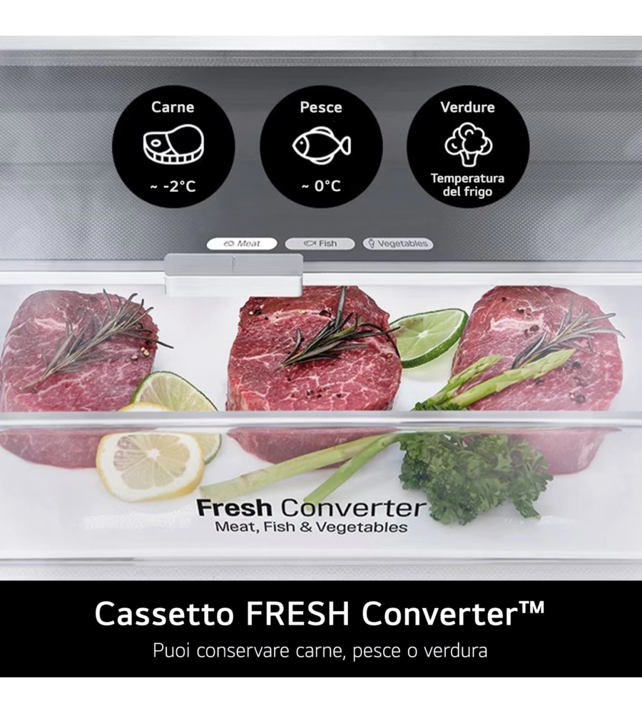 FRIGORIFERO A LIBERA INSTALLAZIONE LG GRIGIO 387 LT 59,5X67,5X203 CM - COD. GBV3200CPY