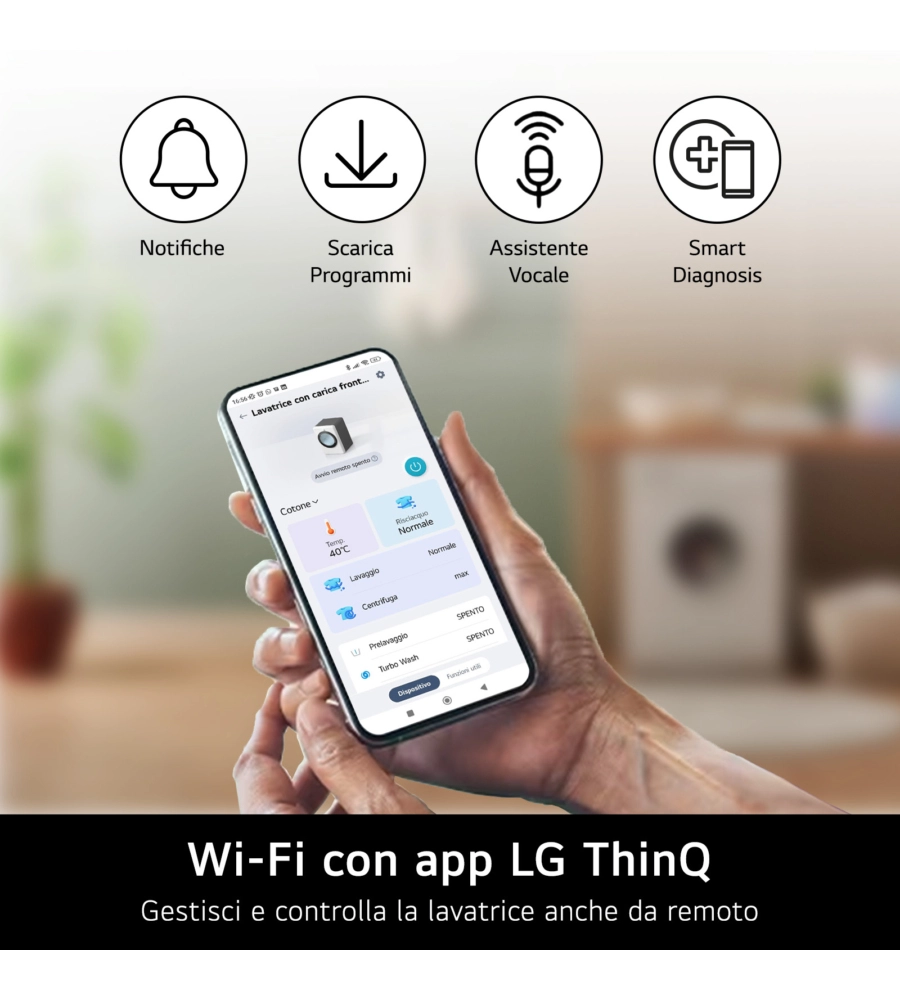 LAVASCIUGA A LIBERA INSTALLAZIONE LG "MOTION" CARICO 8+5 KG CON WI-FI - COD. W4NX1085NWB
