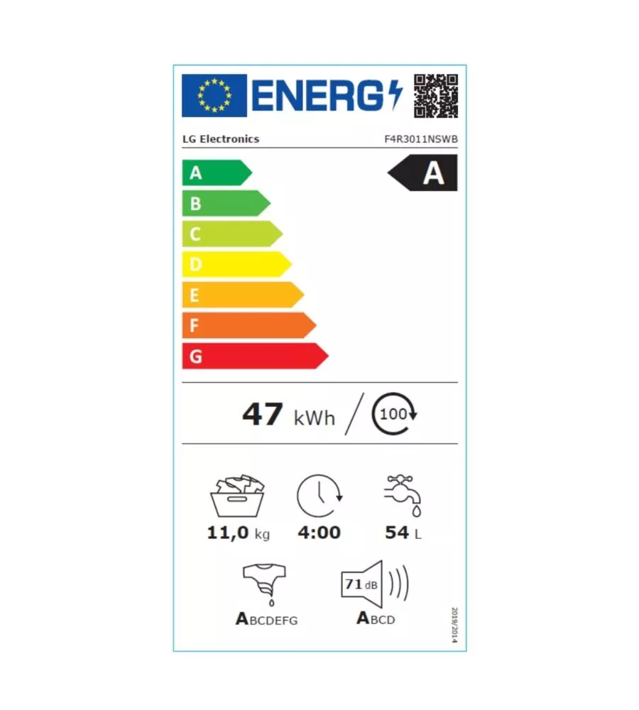 LAVATRICE A LIBERA INSTALLAZIONE LG "SERIE R3 F4R3011NSWB" CARICO 11 KG CLASSE ENERGETICA A