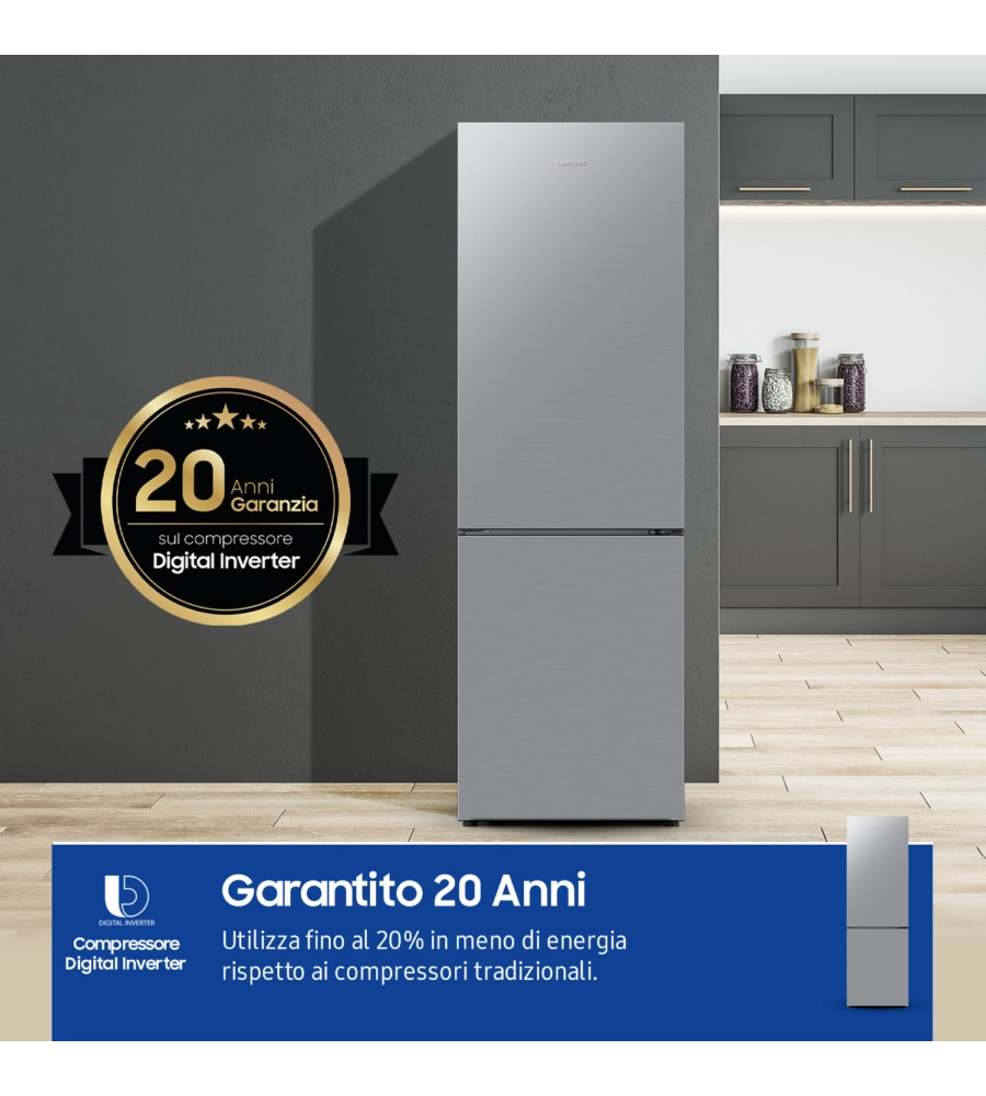 FRIGORIFERO COMBINATO A LIBERA INSTALLAZIONE SAMSUNG "ECOFLEX" GRIGIO 344 LT 59,5X65,8X185,3 CM - COD. RB33B610ESA