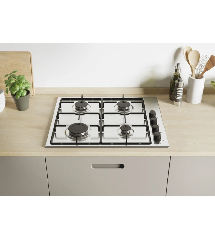 PIANO COTTURA A GAS DA INCASSO CANDY 4 FUOCHI 56 CM - COD. CHW6LBX