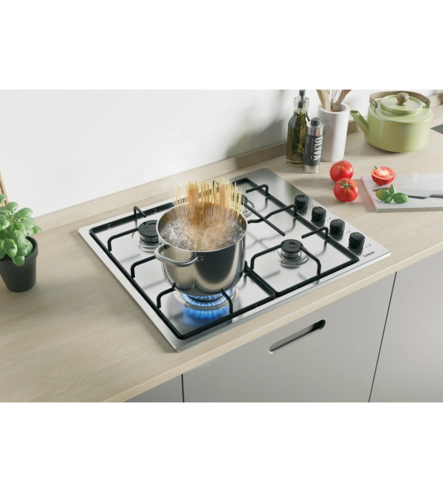 PIANO COTTURA A GAS DA INCASSO CANDY 4 FUOCHI 56 CM - COD. CHW6LBX