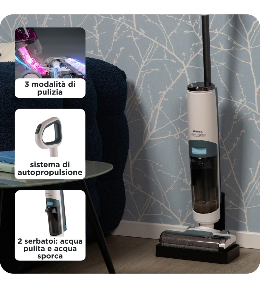 LAVAPAVIMENTI ARIETE "AQUA FORZE WASH & VACUUM" 0,7 LT 220 W