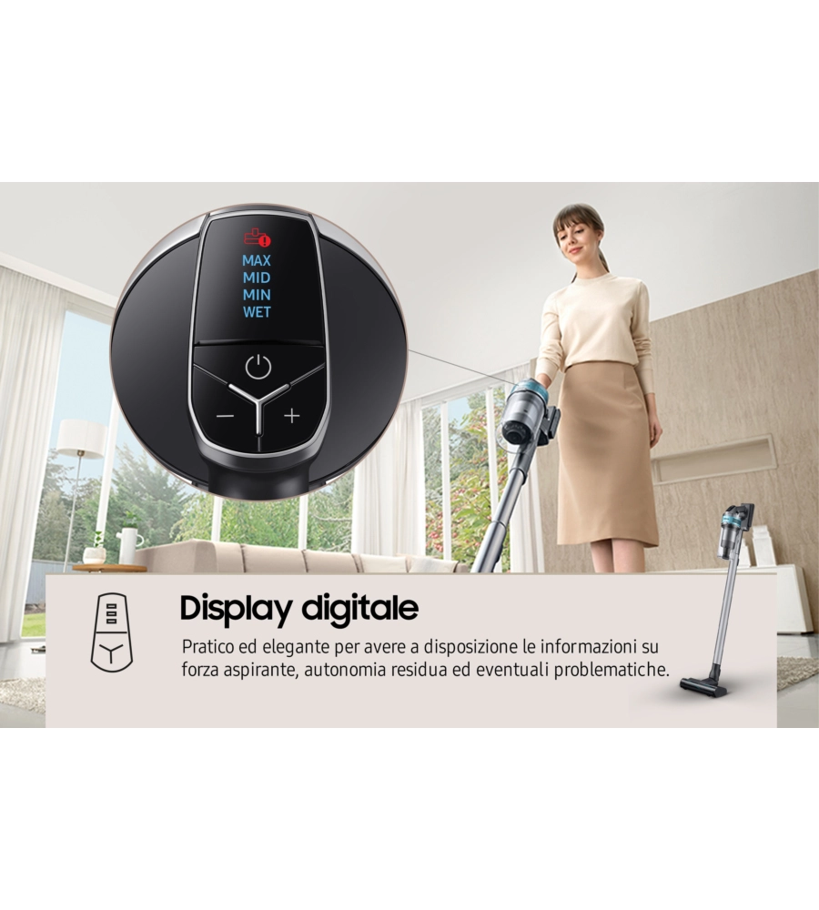 ASPIRAPOLVERE SENZA FILO SAMSUNG "JET 75E PET" 200 W - COD. VS20B75AGR1