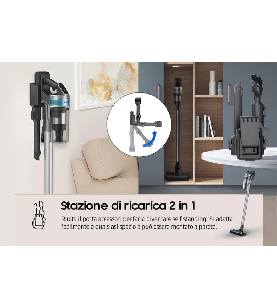 ASPIRAPOLVERE SENZA FILO SAMSUNG "JET 75E PET" 200 W - COD. VS20B75AGR1