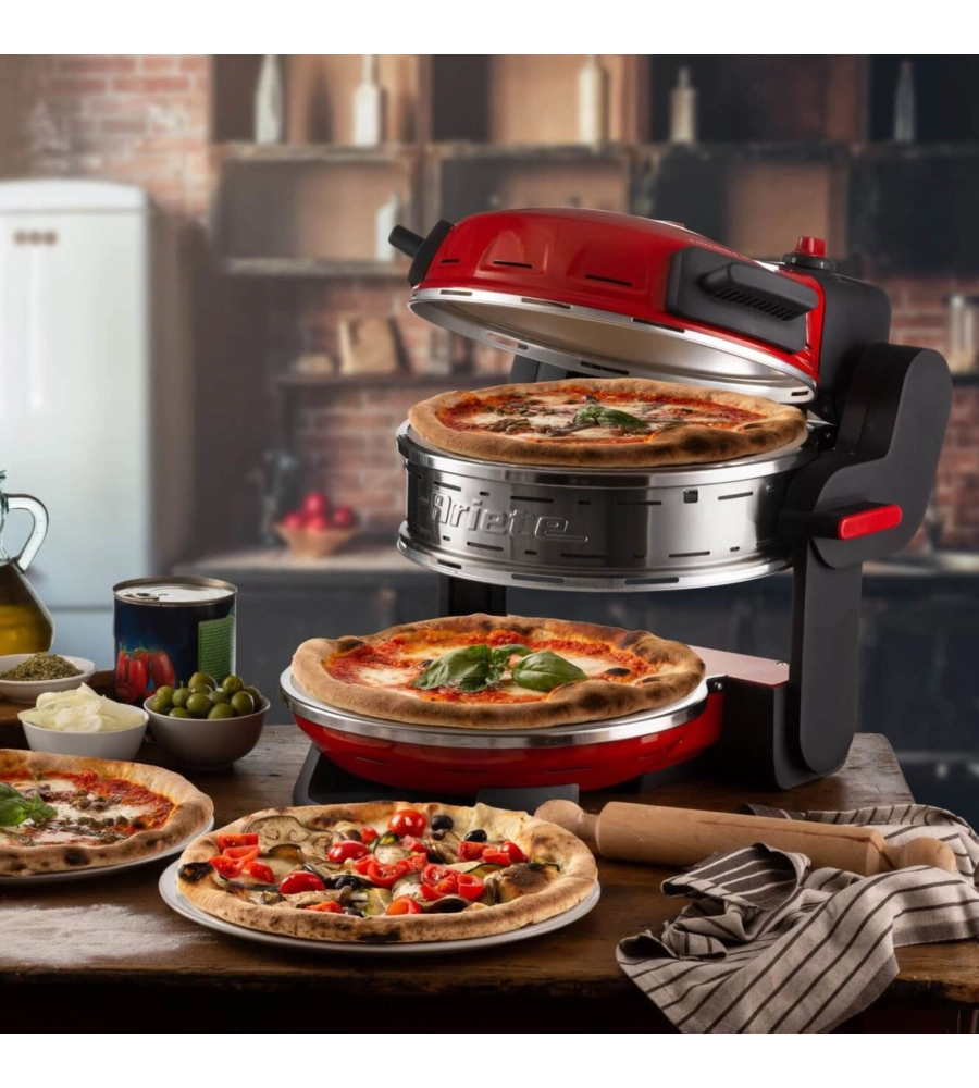 FORNO PIZZA DOPPIO ELETTRICO ARIETE "927" ROSSO 2 PIZZE