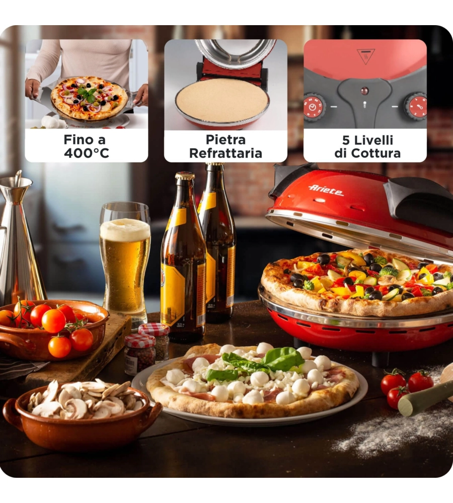 FORNO PIZZA ELETTRICO ARIETE "909" 1 PIZZA 1200 W