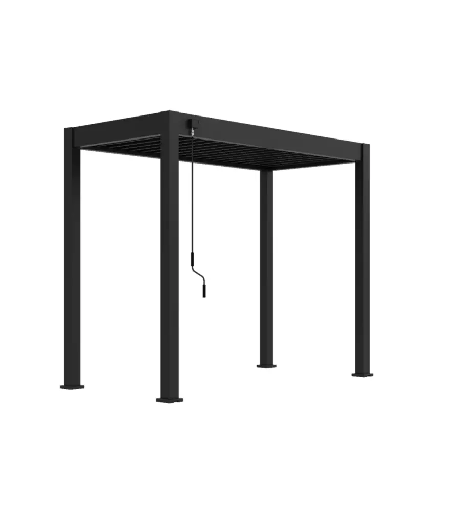 PERGOLA BIOCLIMATICA OMBRÉA "BBQ" IN ALLUMINIO ANTRACITE 302,3X146,8X255,8 CM