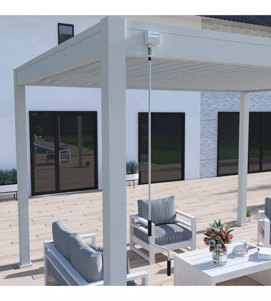 PERGOLA BIOCLIMATICA OMBRÉA "VS"  IN ALLUMINIO GRIGIO PERLA 397x303x257 CM