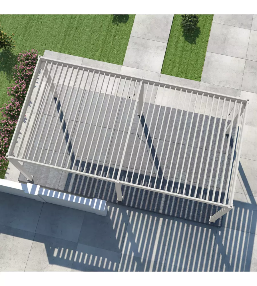 PERGOLA BIOCLIMATICA OMBRÉA "VS" IN ALLUMINIO BIANCO 599X308X257 CM