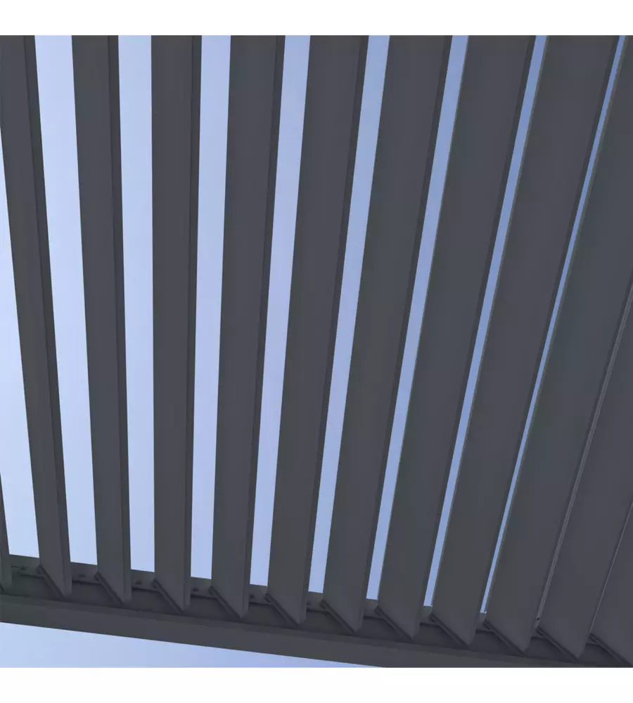 PERGOLA BIOCLIMATICA ADDOSSATA OMBRÉA "VS" IN ALLUMINIO ANTRACITE 305X303X257 CM
