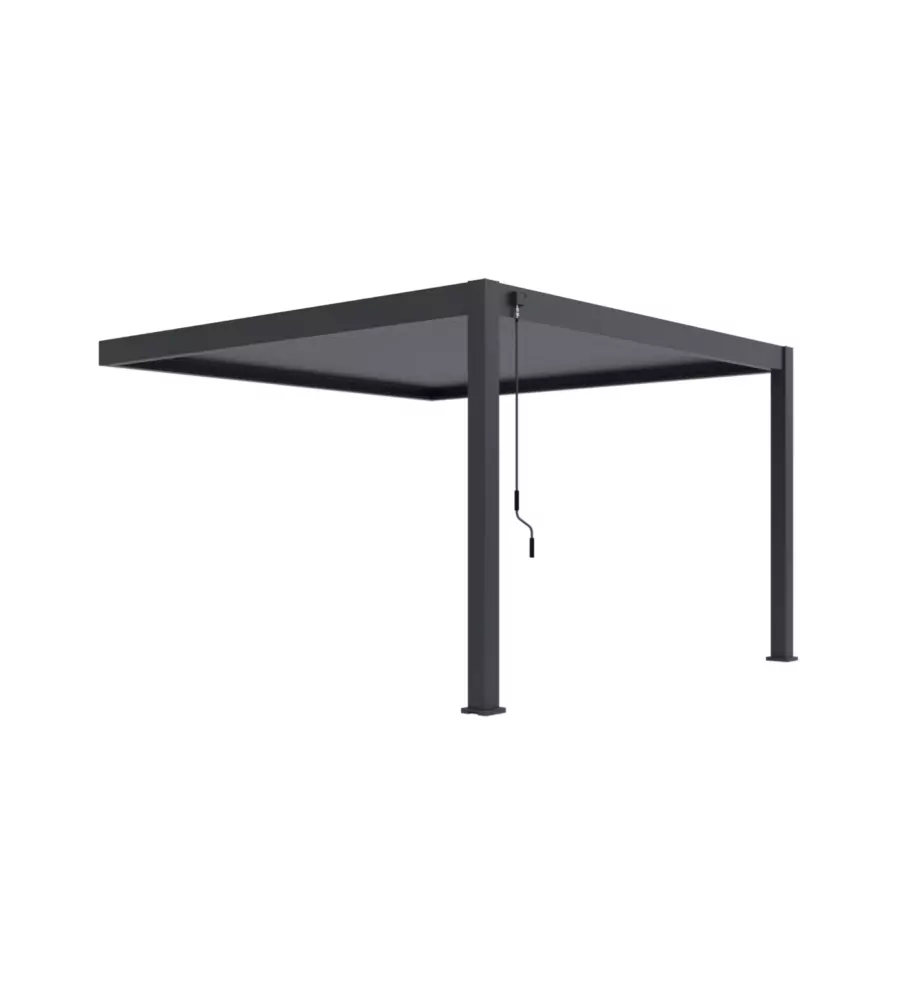 PERGOLA BIOCLIMATICA ADDOSSATA OMBRÉA "VS" IN ALLUMINIO BIANCO E ANTRACITE 399X399X255,8 CM