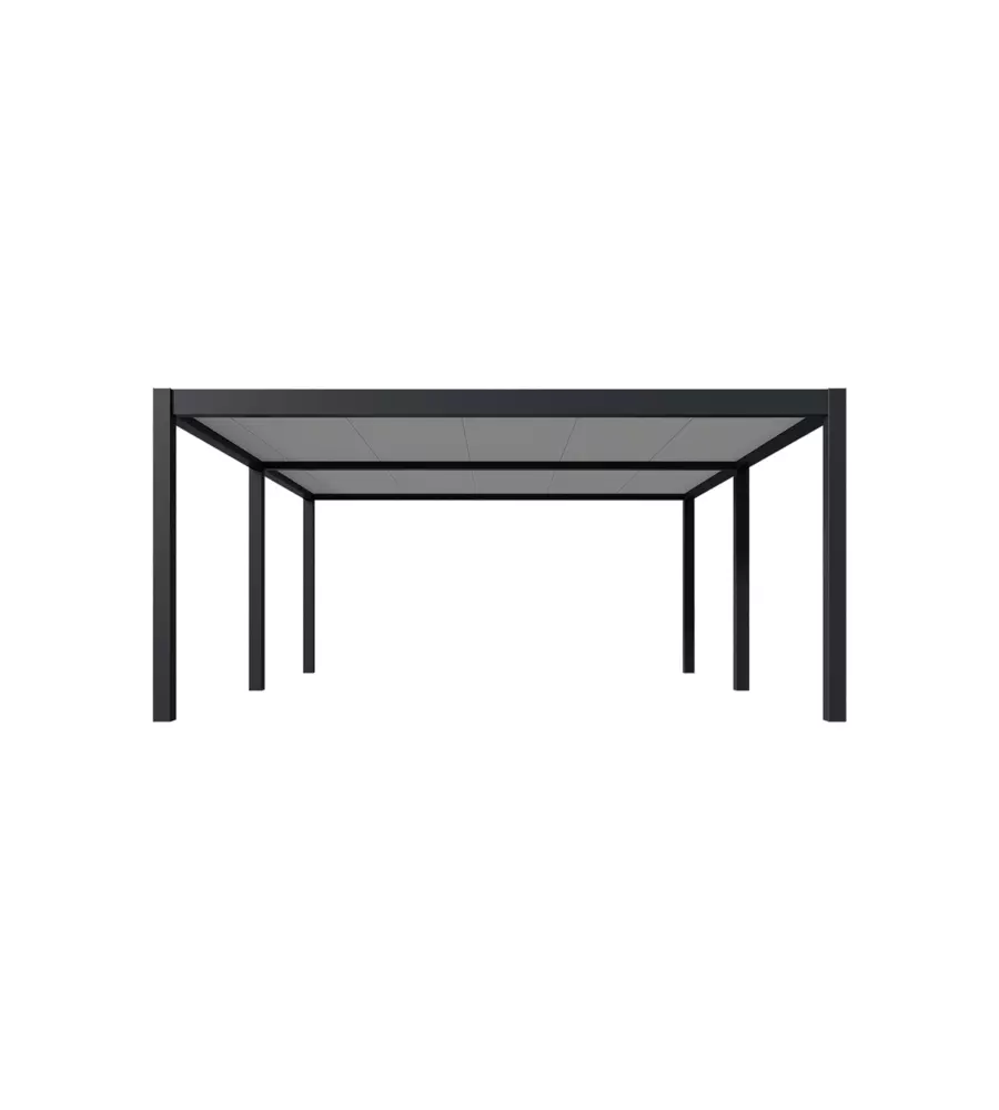 TETTOIA AUTO DOPPIA OMBRÉA IN ALLUMINIO ANTRACITE 600X507,5X255 CM
