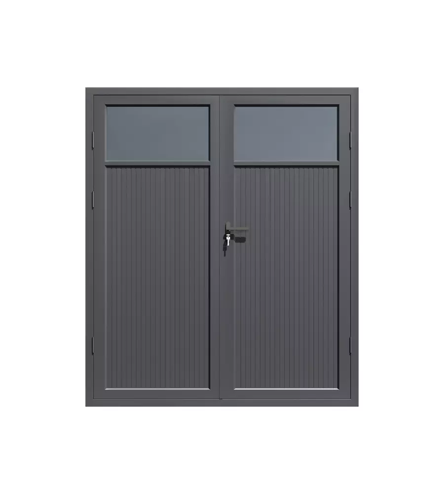 TETTOIA AUTO DOPPIA OMBRÉA CON STOCCAGGIO IN ALLUMINIO ANTRACITE 600X700X255 CM