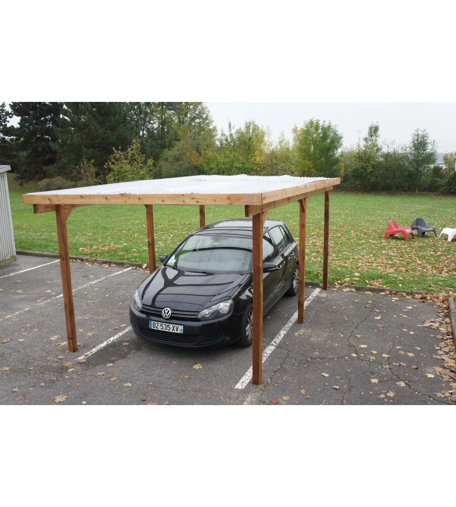 TETTOIA AUTO SINGOLA CHALET ET JARDIN IN LEGNO DI ABETE 304X502X223 CM