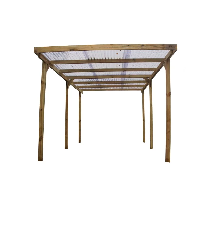 TETTOIA AUTO SINGOLA CHALET ET JARDIN IN LEGNO DI ABETE 304X502X223 CM