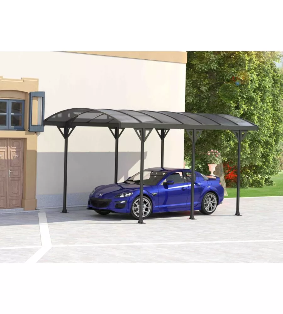 TETTOIA AUTO SINGOLA CANOPIA "COUV'VOITURE 35" IN ALLUMINIO GRIGIO 508X302X230 CM