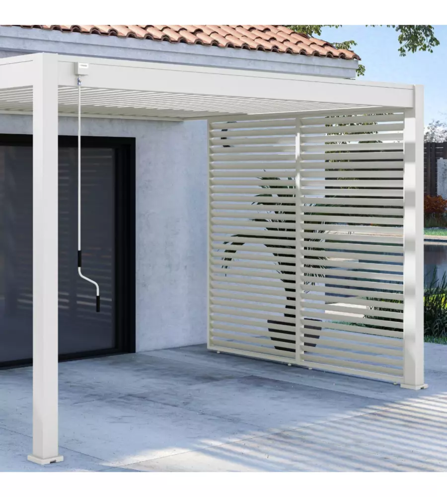 PANNELLO A LAMELLE PER PERGOLA OMBRÉA "VS"  IN ALLUMINIO BIANCO 1,3 MT
