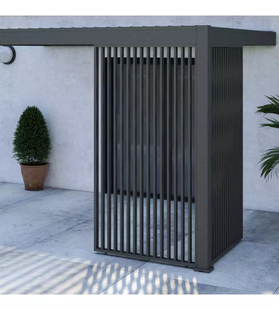 PANNELLO LATERALE PER PERGOLA OMBRÉA "VS" IN ALLUMINIO ANTRACITE 123,5X233,5 CM