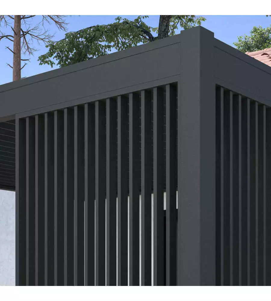 PANNELLO LATERALE PER PERGOLA OMBRÉA "VS" IN ALLUMINIO ANTRACITE 123,5X233,5 CM