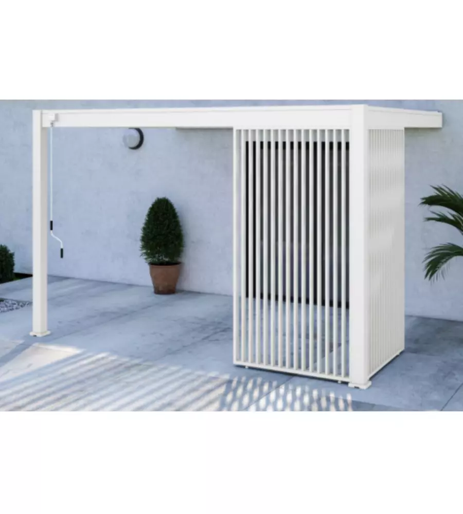 PANNELLO LATERALE PER PERGOLA OMBRÉA "VS" IN ALLUMINIO BIANCO 123,5X233,5 CM