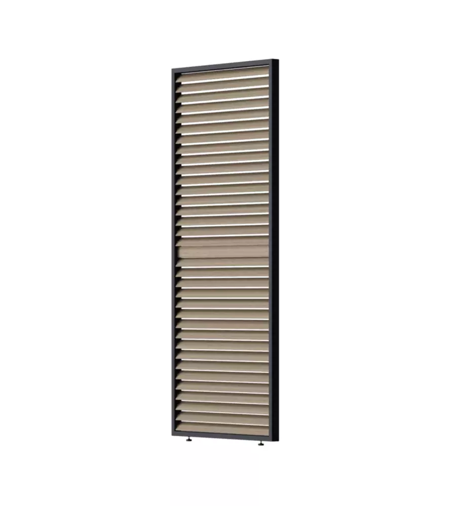 PANNELLO A LAMELLE ORIENTABILI PER PERGOLA OMBRÉA "VS"  IN ALLUMINIO ANTRACITE E LEGNO 1 MT