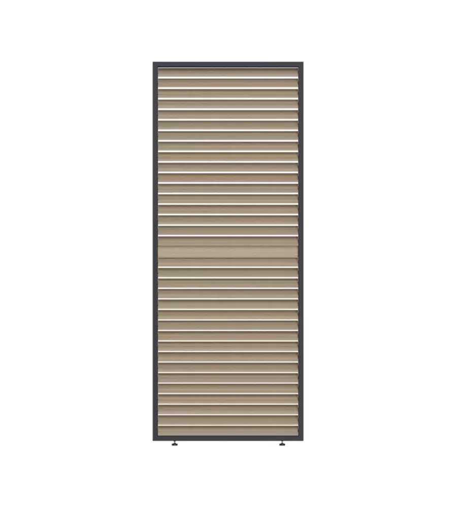 PANNELLO A LAMELLE ORIENTABILI PER PERGOLA OMBRÉA "VS"  IN ALLUMINIO ANTRACITE E LEGNO 1 MT