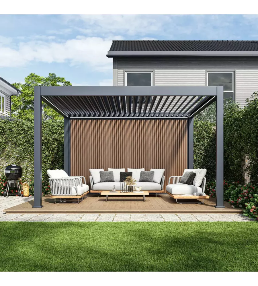 PANNELLO LATERALE PER PERGOLA OMBRÉA IN TECK LATO 4 MT