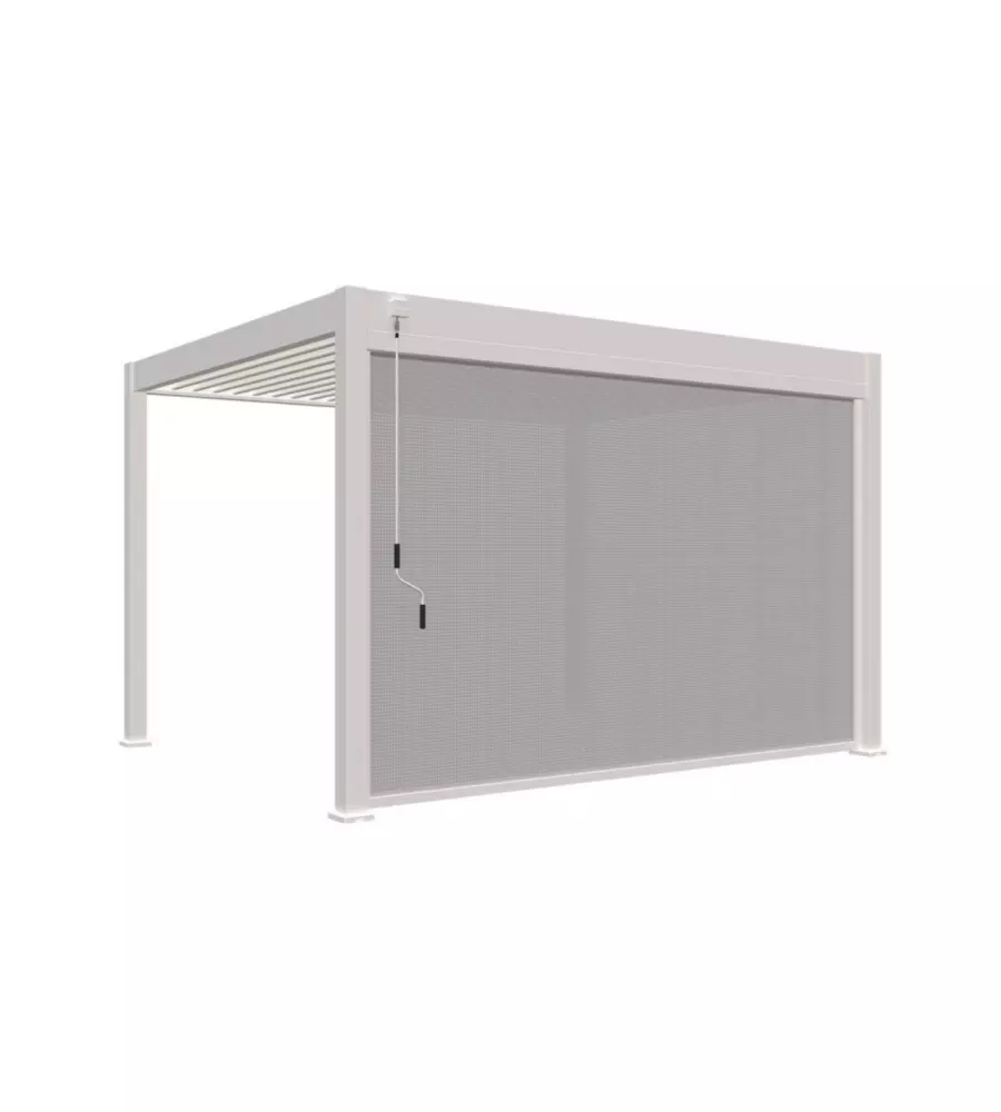 TENDA LATERALE MOTORIZZATA PER PERGOLA OMBRÉA "VS" IN TEXTILENE BIANCO LATO 4 MT