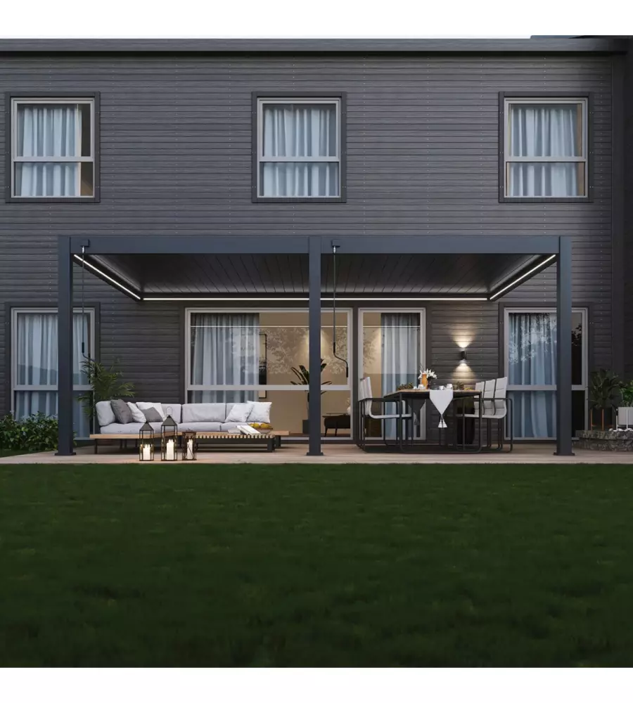 KIT ILLUMINAZIONE LED PERGOLA ADDOSSATA 4X6MT