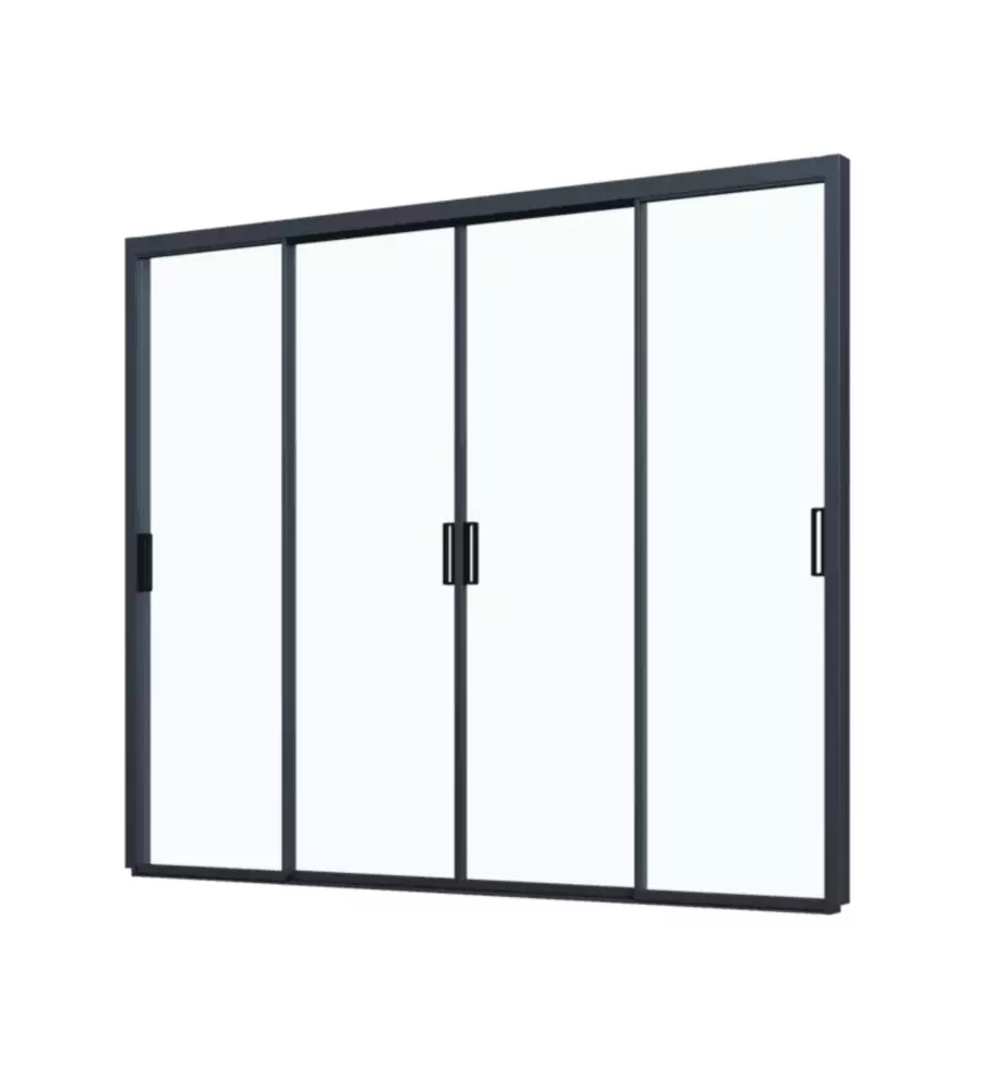 PANNELLO LATERALE PER PERGOLA OMBRÉA IN VETRO TEMPERATO ANTRACITE LATO 3 MT