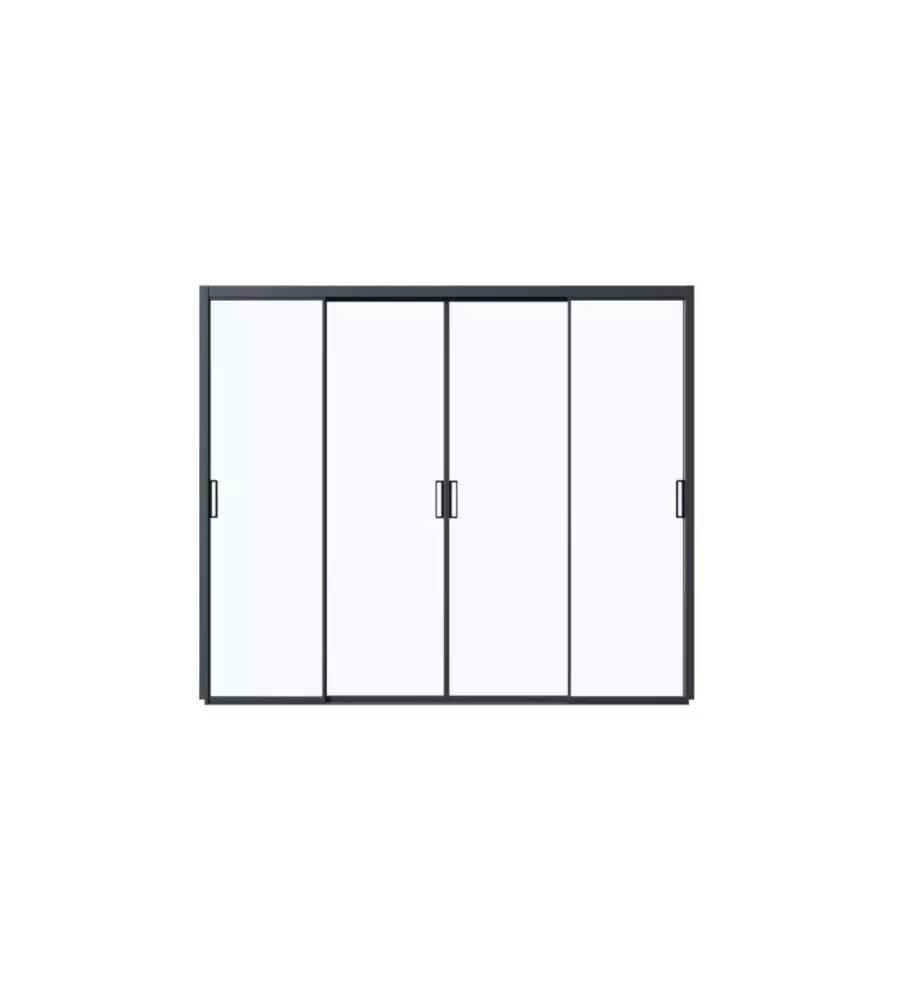 PANNELLO LATERALE PER PERGOLA OMBRÉA IN VETRO TEMPERATO ANTRACITE LATO 3 MT