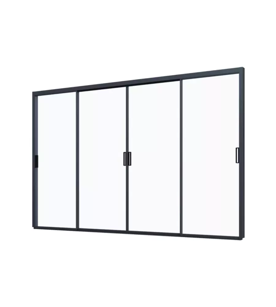 PANNELLO LATERALE PER PERGOLA OMBRÉA IN VETRO TEMPERATO ANTRACITE LATO 4 MT