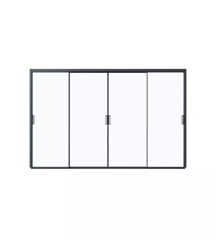 PANNELLO LATERALE PER PERGOLA OMBRÉA IN VETRO TEMPERATO ANTRACITE LATO 4 MT