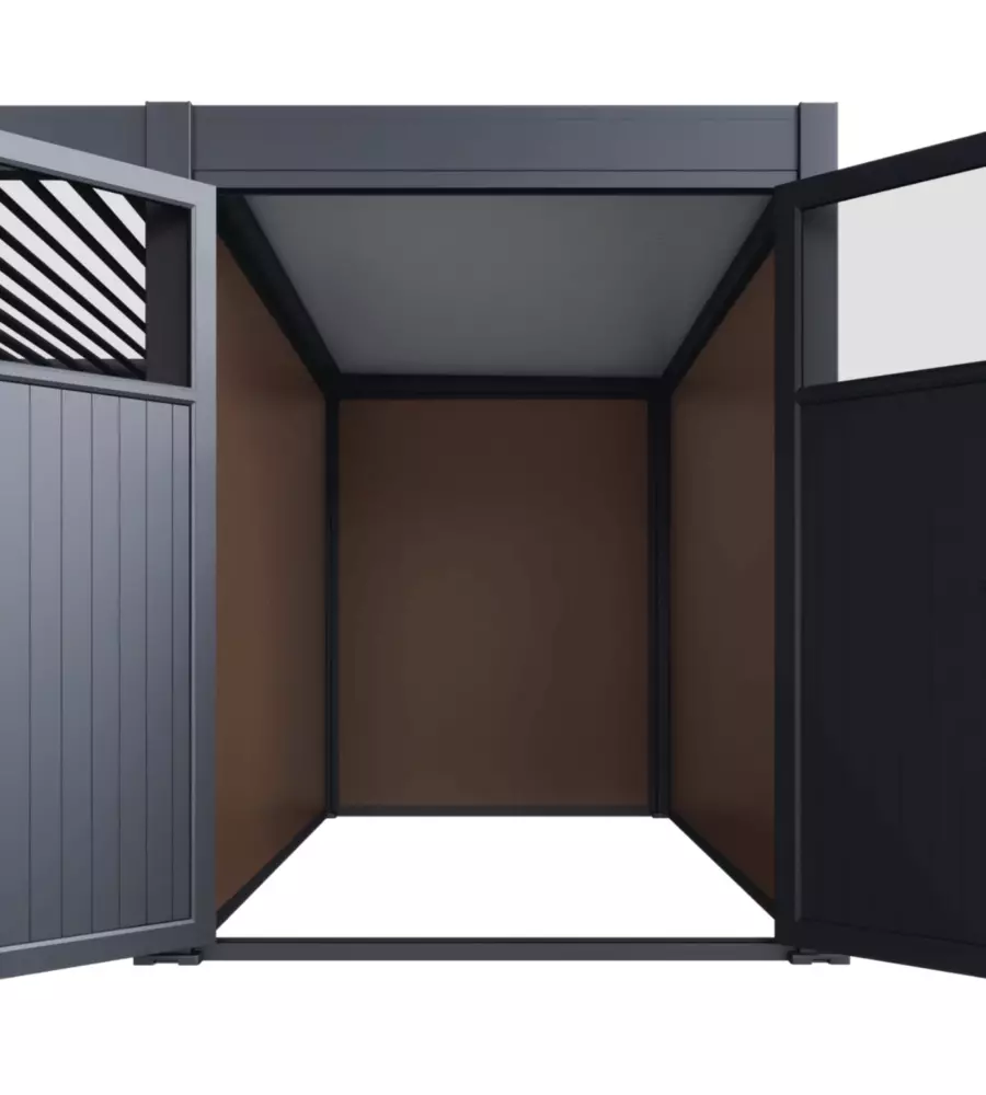 CASETTA DA GIARDINO OMBRÉA IN ALLUMINIO ANTRACITE 204X302X256 CM