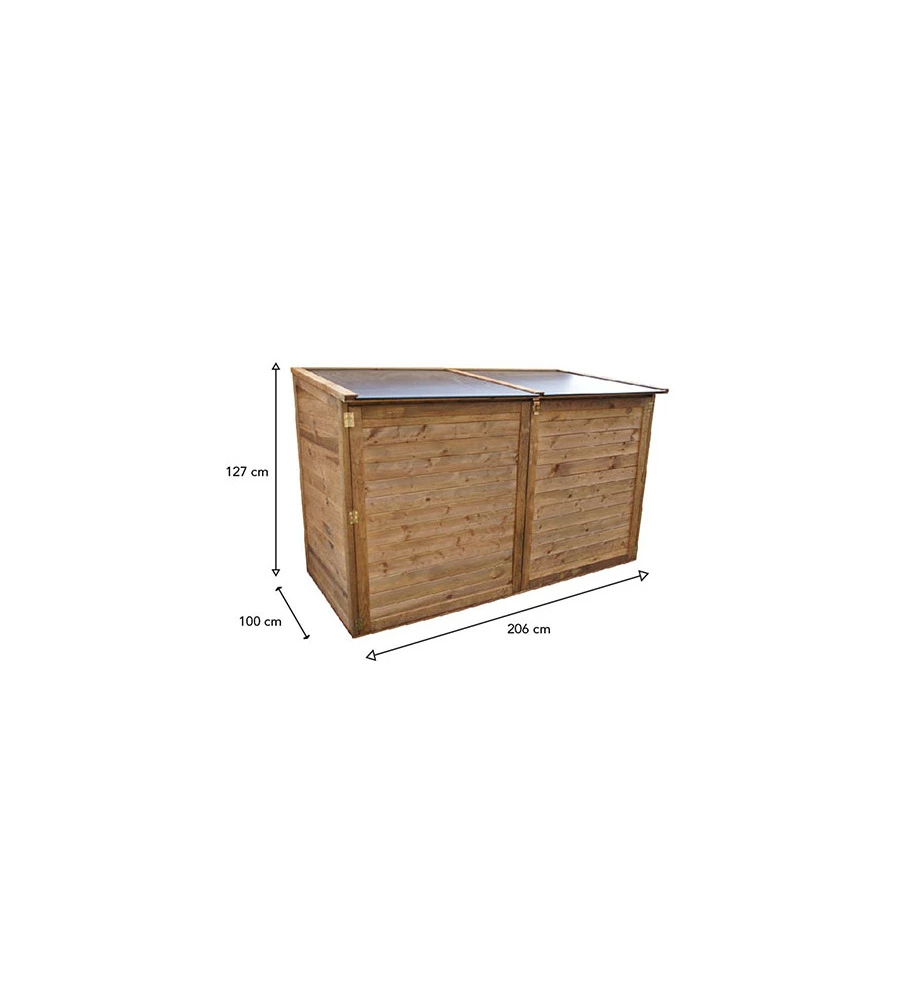 BOX DA ESTERNO CHALET ET JARDIN "TRONCADERO 2000" IN LEGNO DI PINO 206X100X127 CM