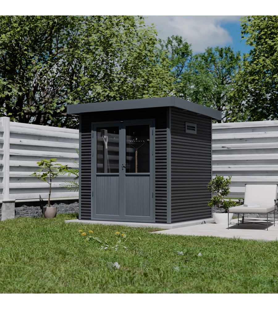 CASETTA IN LEGNO DA GIARDINO BARAC "ONYX" ANTRACITE 225X223X237 cm