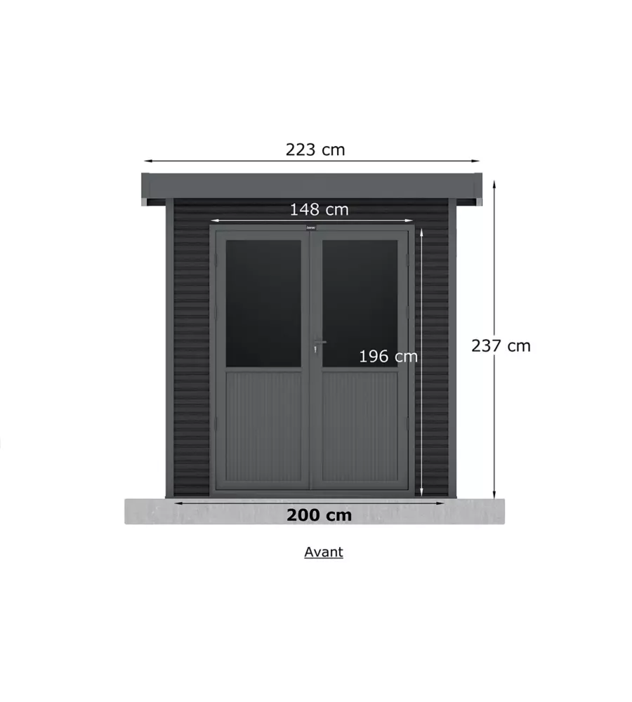 CASETTA IN LEGNO DA GIARDINO BARAC "ONYX" ANTRACITE 225X223X237 cm