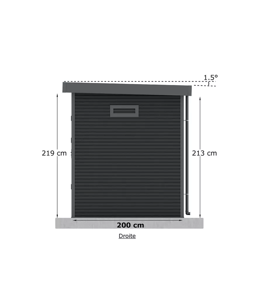 CASETTA IN LEGNO DA GIARDINO BARAC "ONYX" ANTRACITE 225X223X237 cm