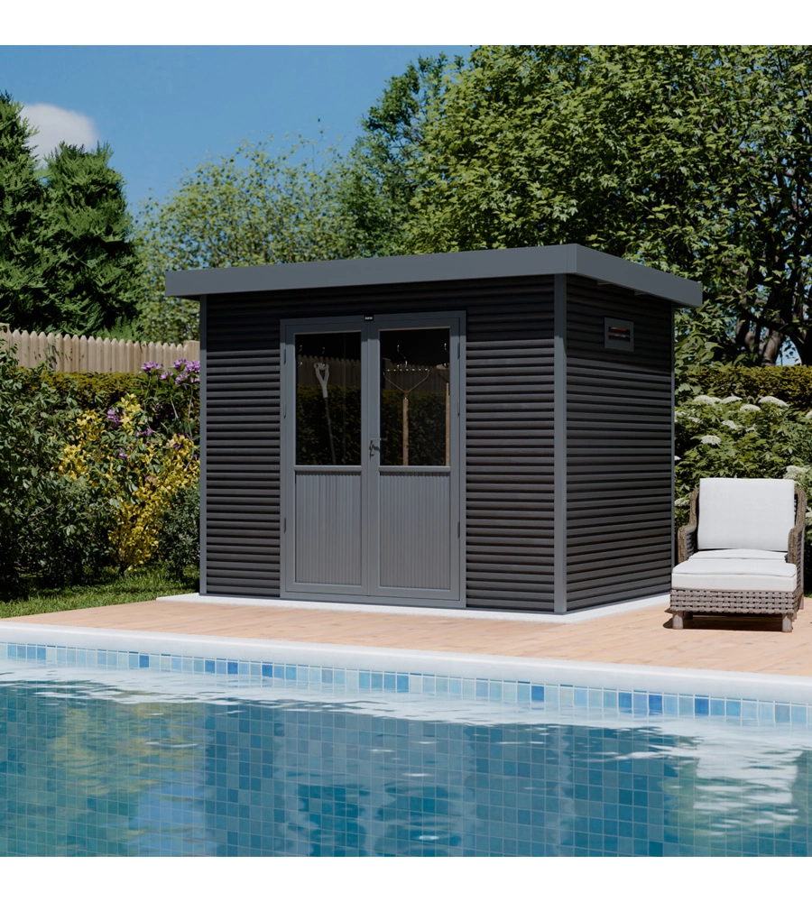 CASETTA IN LEGNO DA GIARDINO BARAC "ONYX" ANTRACITE 333X225X237 CM